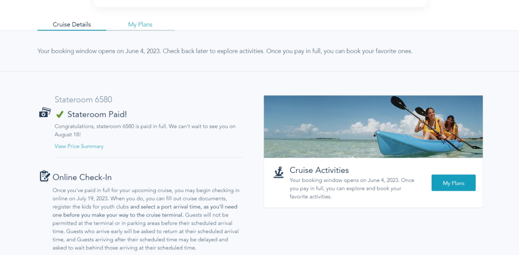 Check-in online de un crucero Disney paso a paso 2-1